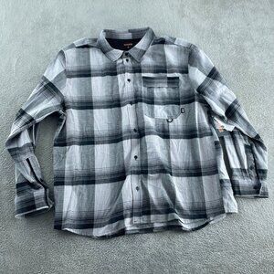 Bass Outdoor Heather Grey Stretch Flannel Shirt XL Plaid Button-Up NWT 4384